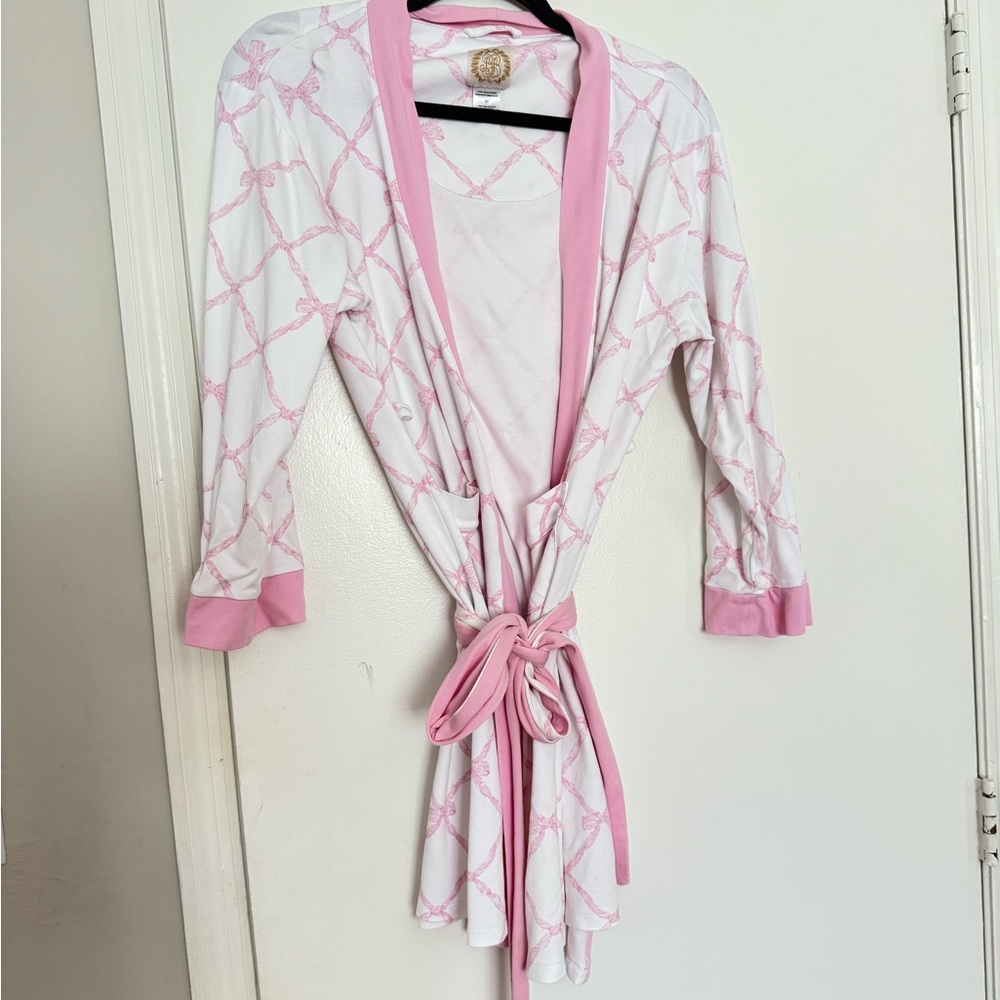 The Beaufort Bonnet Company Pink and White Robe